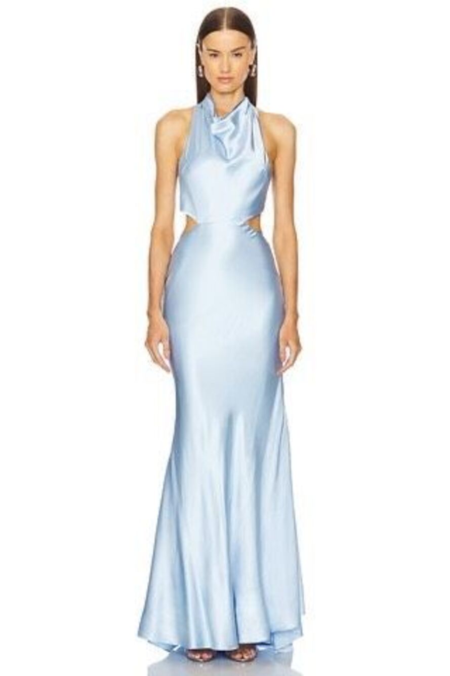 Michael Costello x REVOLVE Anya Gown in Baby Blue Size Medium $338
